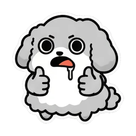 狗狗打哈欠困 Cute Fluffy Dog Stickers sticker for expressive chats and social replies.