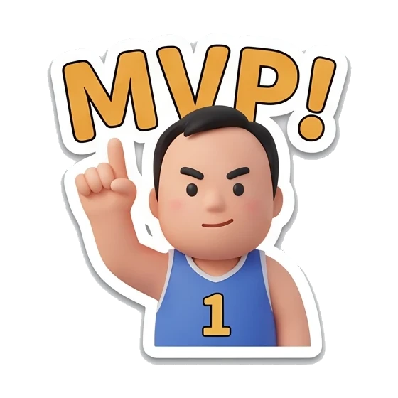 number one mvp Basketball Pro Boy sticker for expressive chats and social replies.