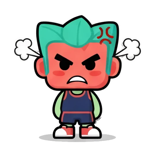 手持餐具准备吃饭 Chibi Green Boy Expressive Stickers sticker for expressive chats and social replies.