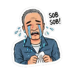 Man laughing with tears Cheerful Grandpa Daily Life sticker for expressive chats and social replies.