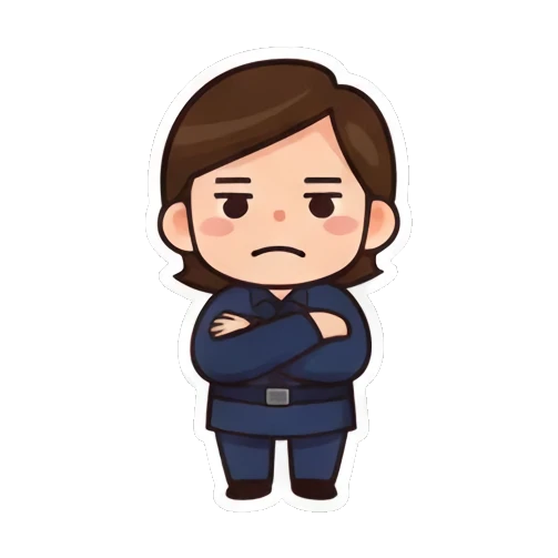 萌系警官双手合十 Chibi Officer's Daily Life sticker for expressive chats and social replies.