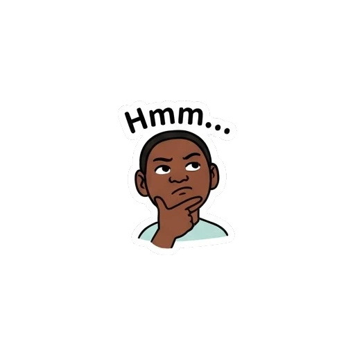 Young girl thinking with a hand on her chin. Vibrant Daily Expressions sticker for expressive chats and social replies.