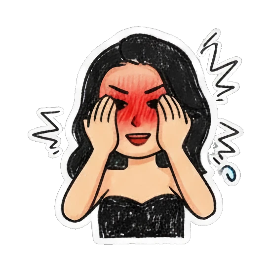 Girl covering her face with hands while blushing Charming Girl Daily Doodles sticker for expressive chats and social replies.