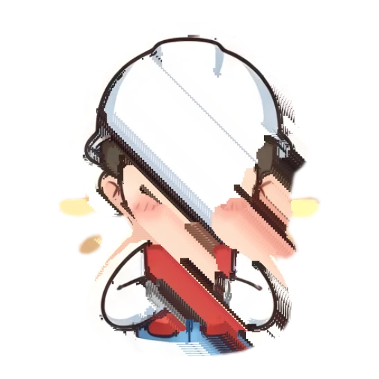 Male worker praying with glowing aura Hard Hat Heroes sticker for expressive chats and social replies.