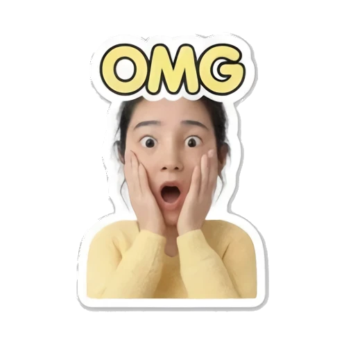 惊讶表情的都市女孩 Modern Girl Expressions sticker for expressive chats and social replies.