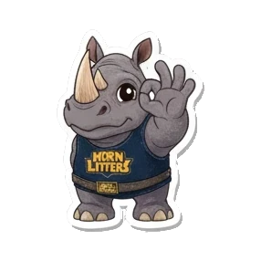 犀牛比OK手势 Chubby Rhino Fun sticker for expressive chats and social replies.