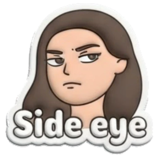 Girl giving a skeptical side eye Puffy Girl Daily Vibes sticker for expressive chats and social replies.
