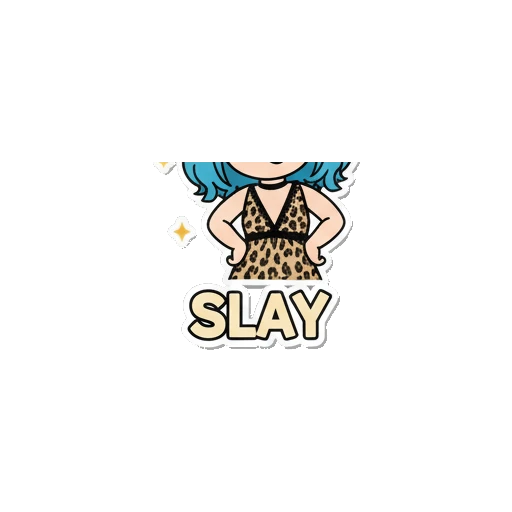 Blue-haired girl looking pleadingly with hands together with text Pleasee Blue-Haired Fashionista sticker for expressive chats and social replies.