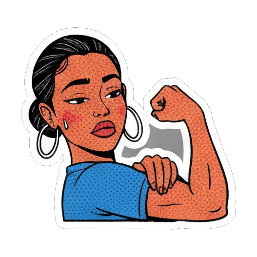 女孩送出飞吻 Retro Pop Girl Expressions sticker for expressive chats and social replies.