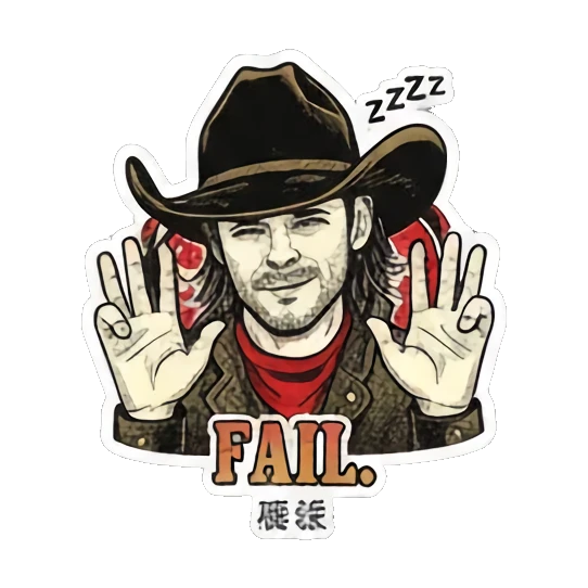 Cowboy with a bright idea Vintage Cowboy Reactions sticker for expressive chats and social replies.