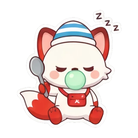 sleeping bubble fox Cheerful Red Fox Adventures sticker for expressive chats and social replies.