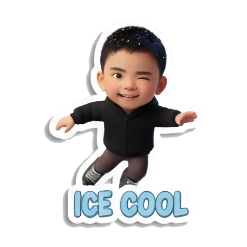 Boy skating, ice cool Winter Boy Adventures sticker for expressive chats and social replies.