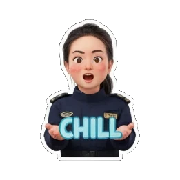 摇头NOPE Uniformed Girl's Daily Moods sticker for expressive chats and social replies.