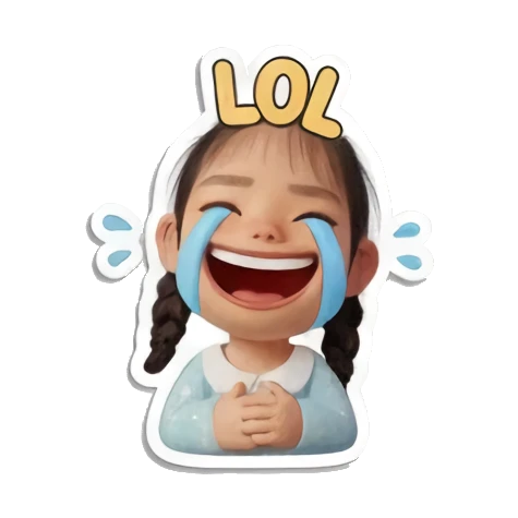 大笑的小女孩 Little Girl Daily Vibes sticker for expressive chats and social replies.