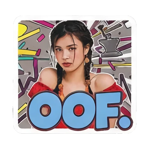 轻松分享心情 Retro Vibe Girl Express sticker for expressive chats and social replies.