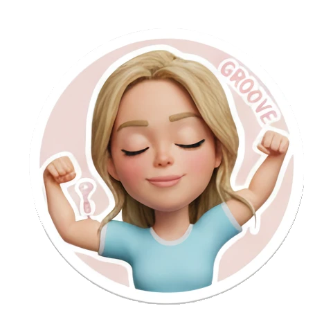 马卡龙色背景贴纸 Blonde Girl Daily Vibes sticker for expressive chats and social replies.
