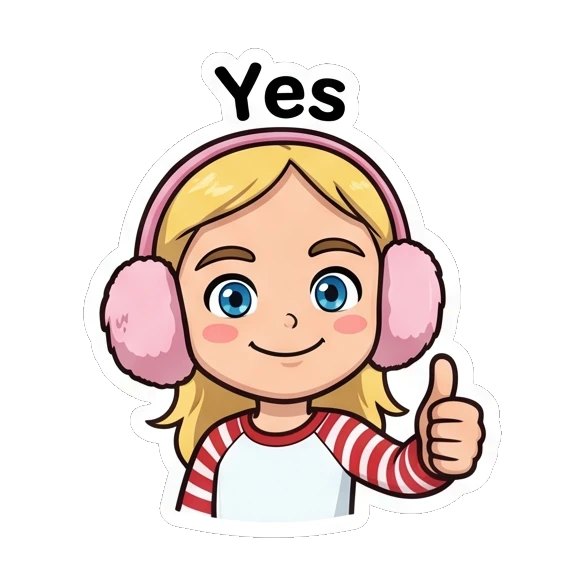 Blonde girl giving a thumbs up with a friendly smile. Blonde Girl Daily Life sticker for expressive chats and social replies.