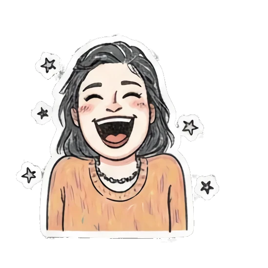 laughing girl saying LOL Daily Life of a Playful Girl sticker for expressive chats and social replies.