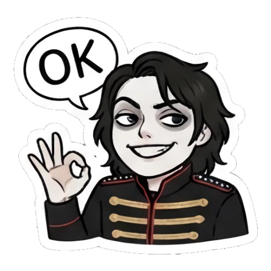 Rocker boy making an OK hand gesture with a confident smile. Emo Rocker Daily Vibes sticker for expressive chats and social replies.