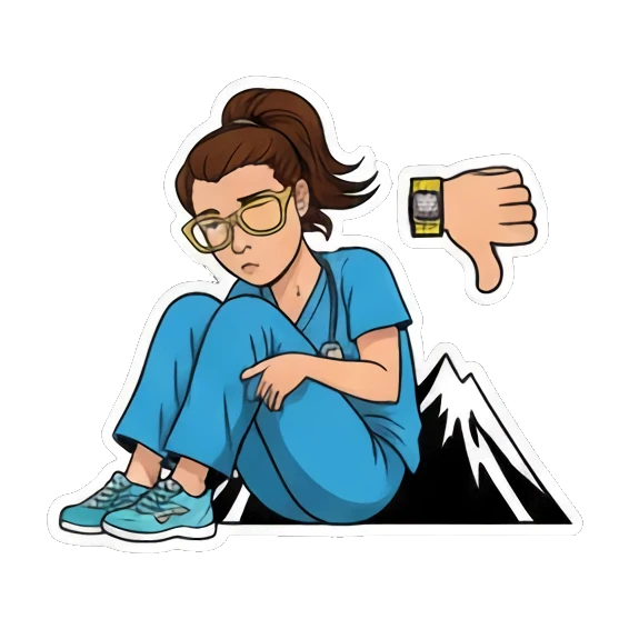 护士自信眨眼PERIODT. Nurse Life Vibes sticker for expressive chats and social replies.