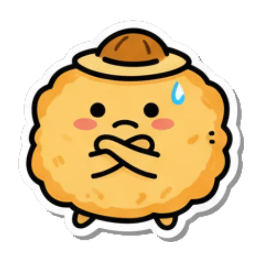 双手交叉表示拒绝 Cute Rice Ball Emotions sticker for expressive chats and social replies.