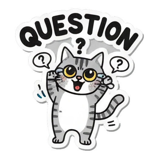 cat asking a question Playful Tabby Cat Daily sticker for expressive chats and social replies.