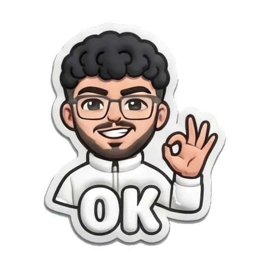 Curly-haired man making an OK hand gesture with 'OK' text Curly Hair Guy Daily Vibes sticker for expressive chats and social replies.