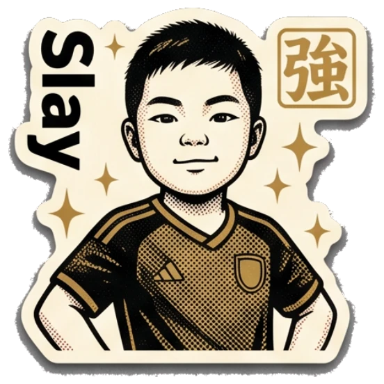 Confident boy standing with hands on hips, looking powerful. Young Soccer Fan Expressions sticker for expressive chats and social replies.