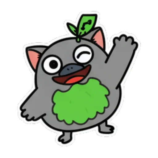 可爱角色挥手打招呼 Cute Leaf Creature Expressions sticker for expressive chats and social replies.