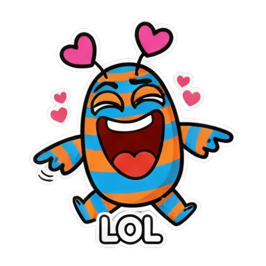 怪兽大笑 Striped Monster's Mood Diary sticker for expressive chats and social replies.