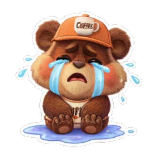 小熊委屈哭泣 Cute Bear Daily Stickers sticker for expressive chats and social replies.