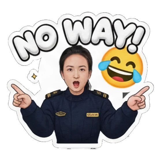 Woman shocked, pointing fingers, reacting with "NO WAY!". Delivery Dispatcher's Diary sticker for expressive chats and social replies.