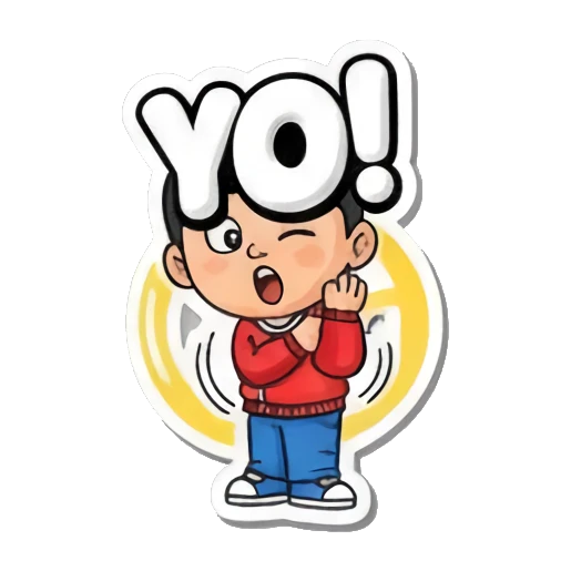 Boy jumping with joy Street Style Hip-Hop Boy sticker for expressive chats and social replies.