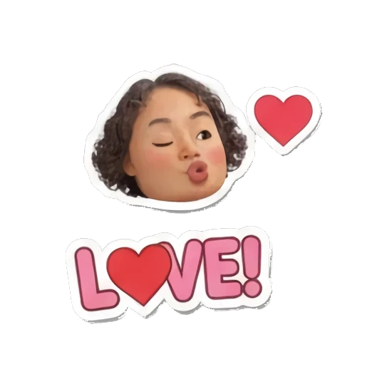 Strong mom flexing muscles Cheerful Curly Mom sticker for expressive chats and social replies.