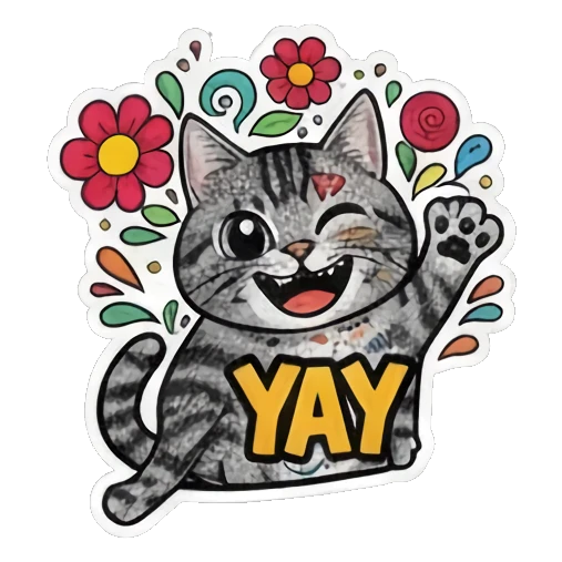 竖起大拇指点赞 Sugar Skull Tabby sticker for expressive chats and social replies.