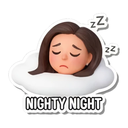 睡觉，晚安 Cute Girl's Daily Moods sticker for expressive chats and social replies.