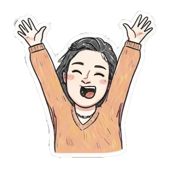 celebrating girl cheering Daily Life of a Playful Girl sticker for expressive chats and social replies.