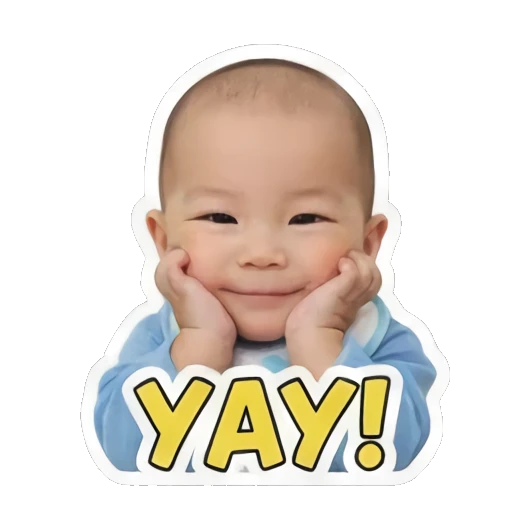 开心的宝宝说YAY Little Baby Expressions sticker for expressive chats and social replies.