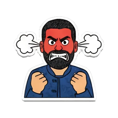 思考疑问HUH? Bearded Man Expressions sticker for expressive chats and social replies.