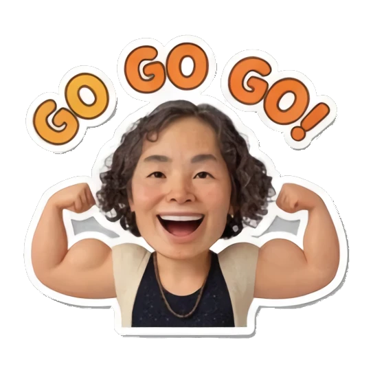 Mother clapping in applause Cheerful Curly Mom sticker for expressive chats and social replies.