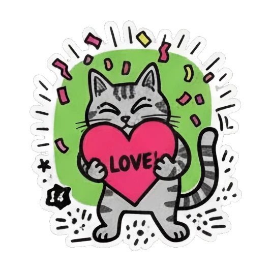 猫咪流泪大哭 Colorful Keith Haring Cat sticker for expressive chats and social replies.