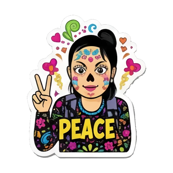 女性 快乐 Día de Muertos Diva sticker for expressive chats and social replies.