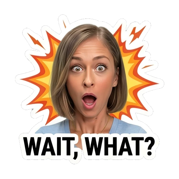 Woman looking surprised with explosion background Daily Life Expressions sticker for expressive chats and social replies.