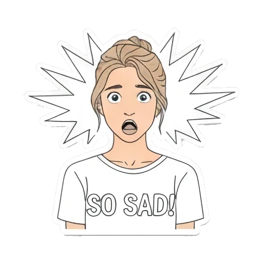 少女惊恐喊好难过 Girl's Daily Reactions sticker for expressive chats and social replies.