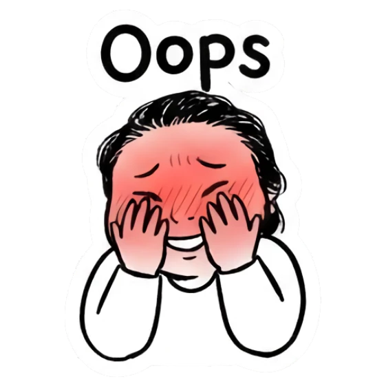 Girl covering face with hands blushing in oops moment Daily Doodle Girl sticker for expressive chats and social replies.