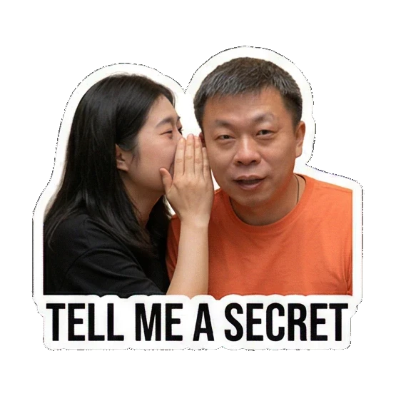 whispering a secret Sweet Couple Moments sticker for expressive chats and social replies.