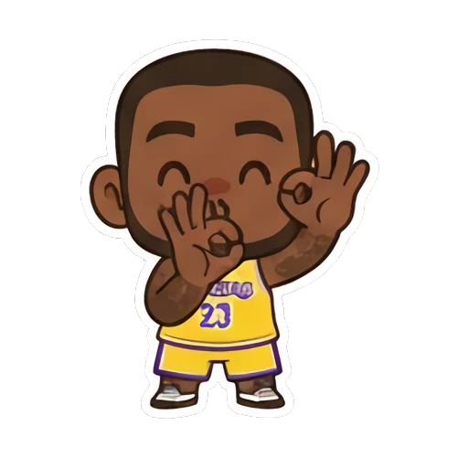 Chibi athlete making an okay hand gesture King of the Court sticker for expressive chats and social replies.