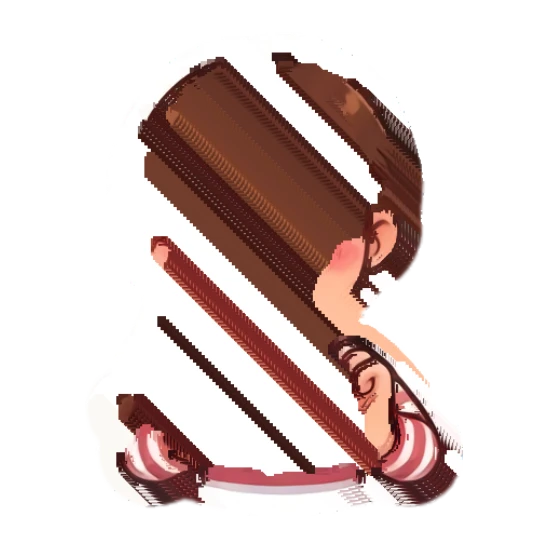 Girl with heart-shaped eyes making a heart gesture Cheerful Brown-Haired Girl sticker for expressive chats and social replies.