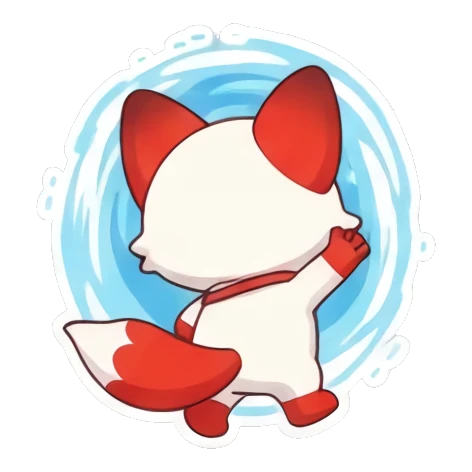 waving back view fox Cheerful Red Fox Adventures sticker for expressive chats and social replies.
