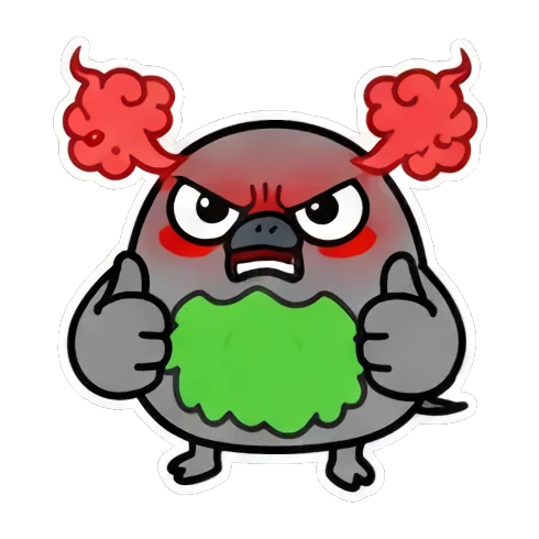小鸟生气比划向下手势 Cute Bird Emotions sticker for expressive chats and social replies.